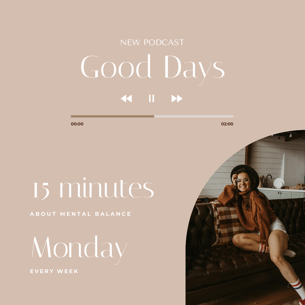 Mental Health Inspiration with Stylish Girl Instagram Design Template
