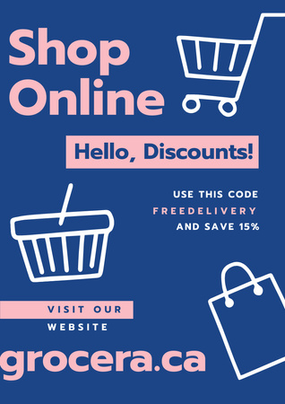 Online Shop Services Ad Poster A3 Πρότυπο σχεδίασης