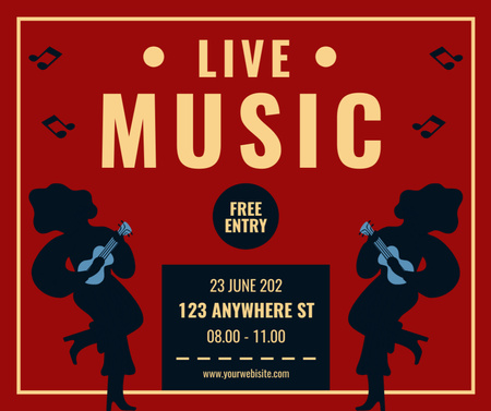 Live Music Event Ad Facebook tervezősablon