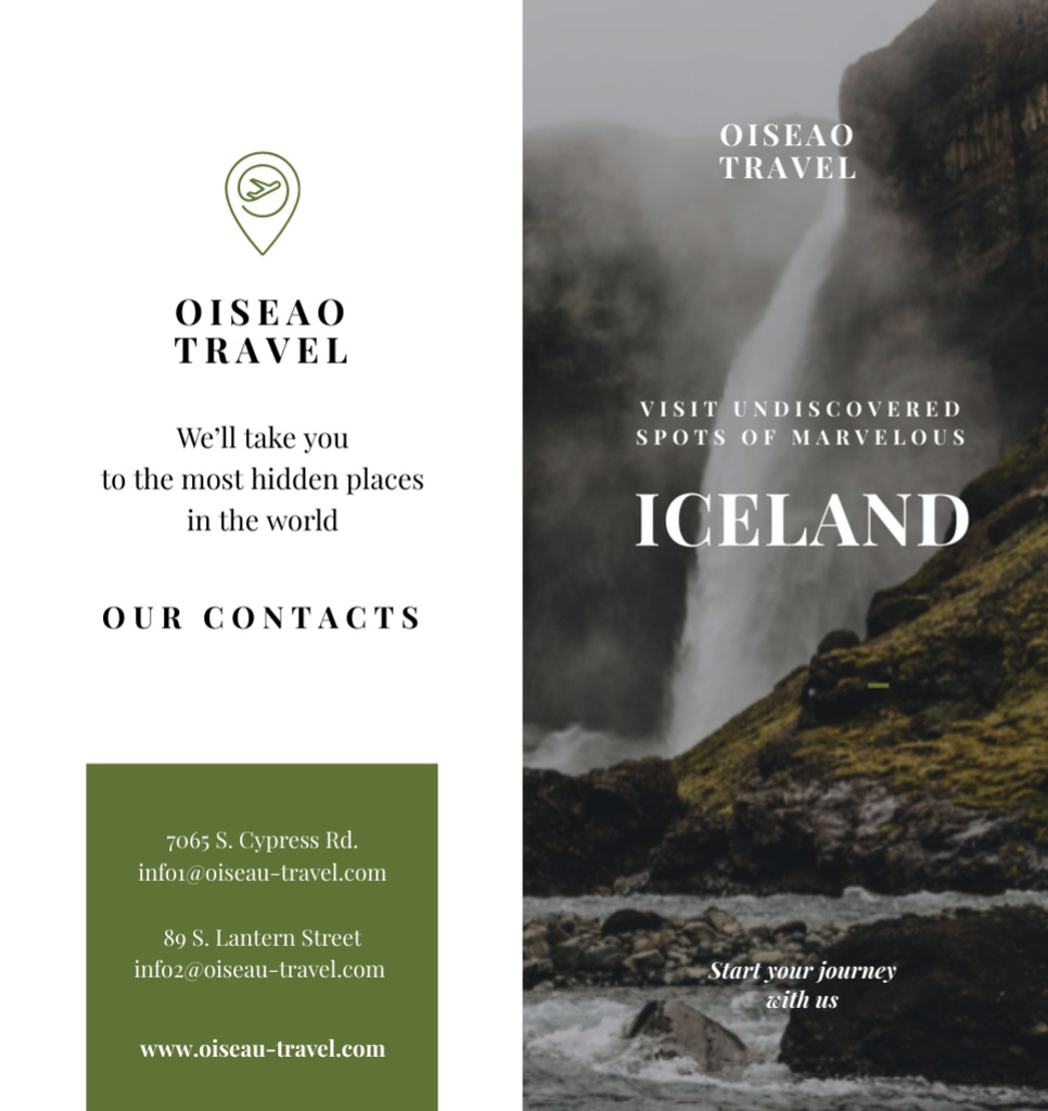 Choosing Iceland Tours for a Scenic Adventure Brochure Din Large Bi-fold Modelo de Design