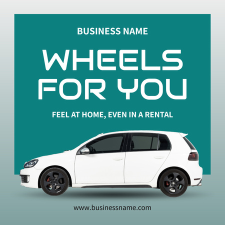 Service of Car Rental Ad With Slogan Instagram Design Template
