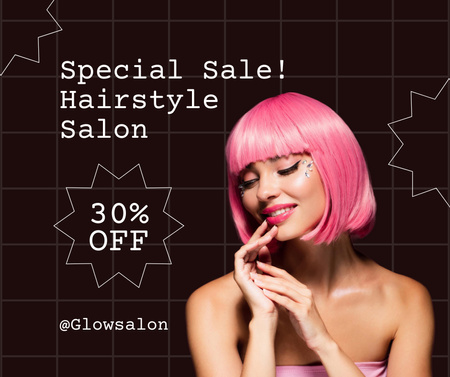 Special Discounts in Hairstyle Salon Facebook Design Template