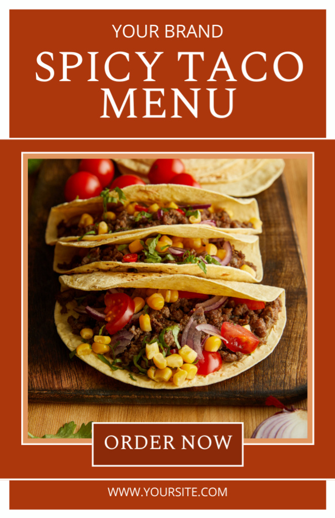 Ontwerpsjabloon van Recipe Card van Offer of Spicy Taco