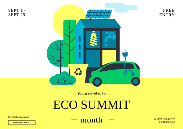 Ontwerpsjabloon van Poster A2 Horizontal van Eco Summit Invitation