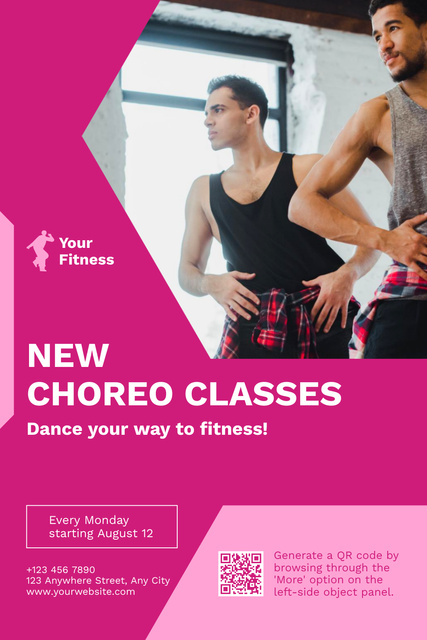 Promotion of New Dance Classes Pinterest tervezősablon