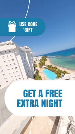 Plantilla de diseño de Noche extra en el hotel con oferta de código de promoción TikTok Video 