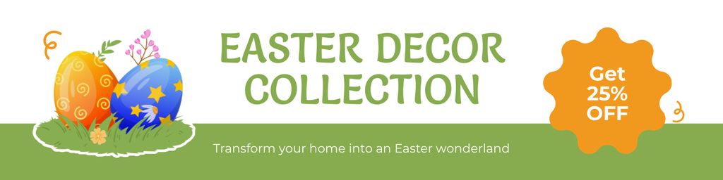 Plantilla de diseño de Easter Decor Collection Promo Twitter 