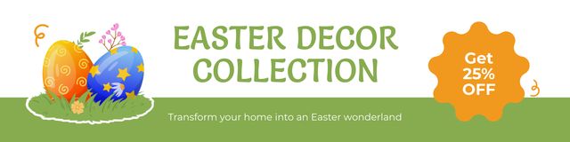 Szablon projektu Easter Decor Collection Promo Twitter