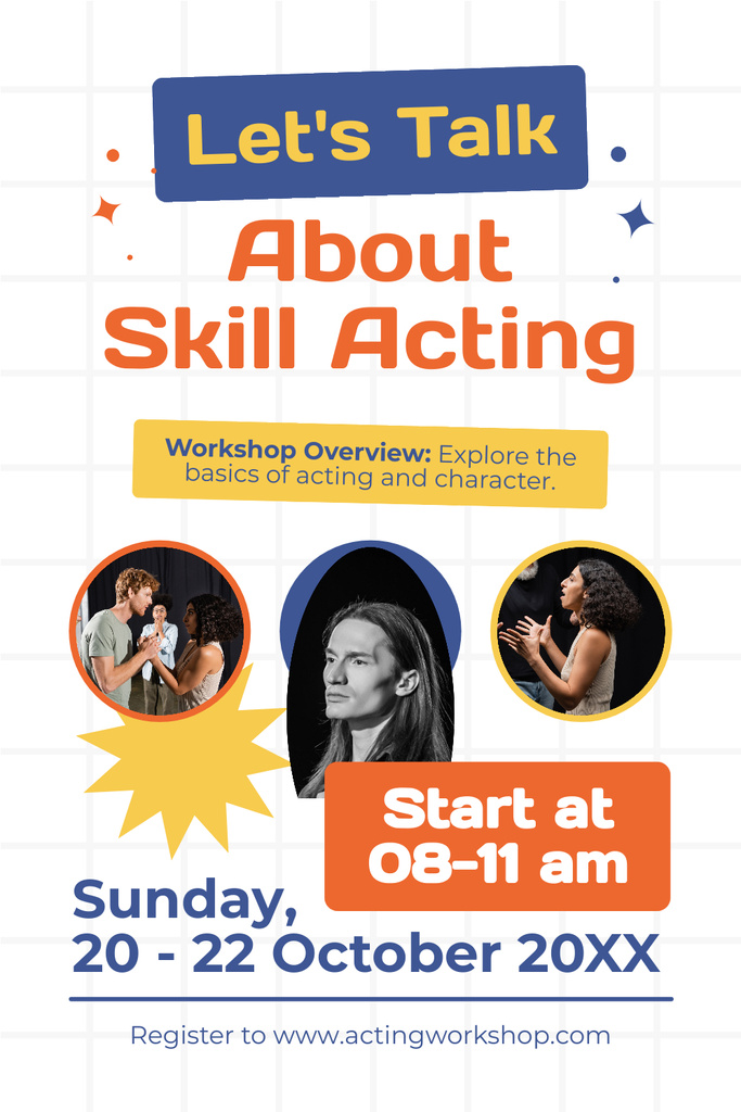 Discussion of Acting Skills at Workshop Pinterest – шаблон для дизайну
