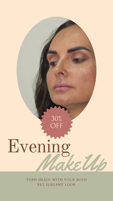 Professional Makeup For Evening With Discount Instagram Video Story Design Template