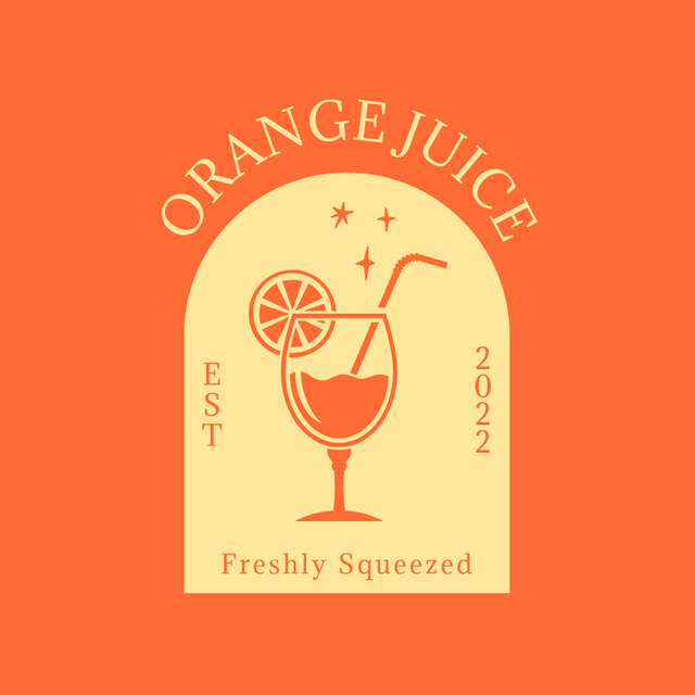 Fresh Orange Juice Advertisement Logo Design Template