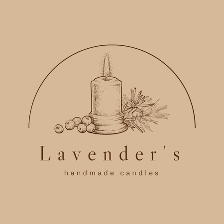 Handmade Lavender Candles Logo 1080x1080px – шаблон для дизайна