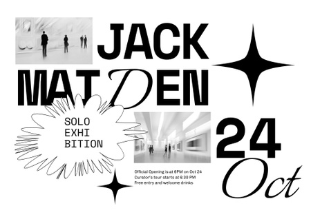 Designvorlage Art Event Announcement with People on Exhibition für Poster B2 Horizontal