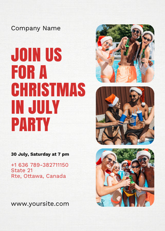 Christmas Party in July by Pool Flayer tervezősablon