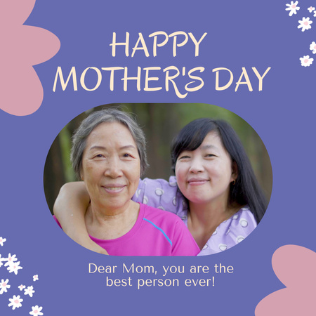 Mother's Day Sincere Greeting With Hugging Animated Post Design Template