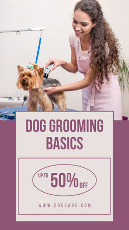 Dog Grooming Service Ad Instagram Story Šablona návrhu