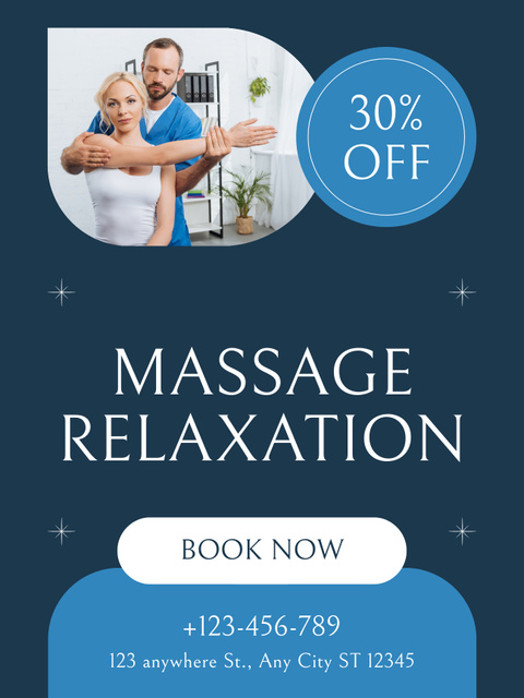 Professional Sports Massage Therapy Poster US Tasarım Şablonu