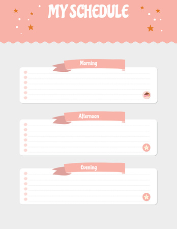 Platilla de diseño Pink Schedule Planner with Stars Notepad 8.5x11in