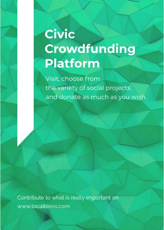 Ontwerpsjabloon van Invitation van Crowdfunding Platform ad on Stone pattern