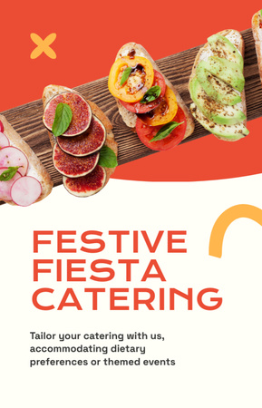 Ontwerpsjabloon van IGTV Cover van Feestelijk Fiesta-cateringaanbod met verse bruschetta