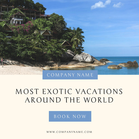 Designvorlage Exotic Vacations Offer für Instagram