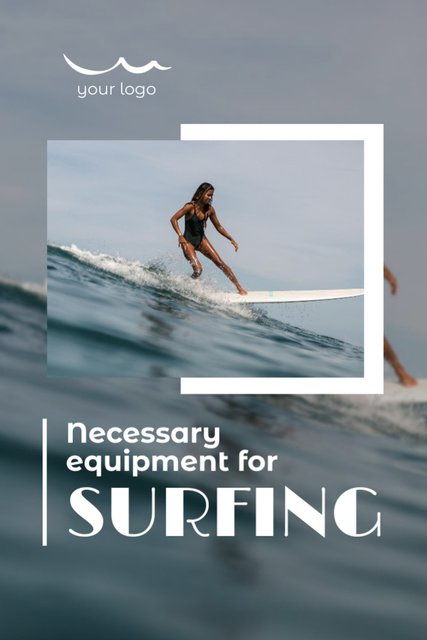 Necessary Surfing Equipment Ad Postcard 4x6in Vertical Design Template
