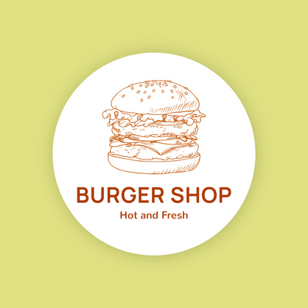 Fresh Burger Offer At Shop In Green Logo Design Template