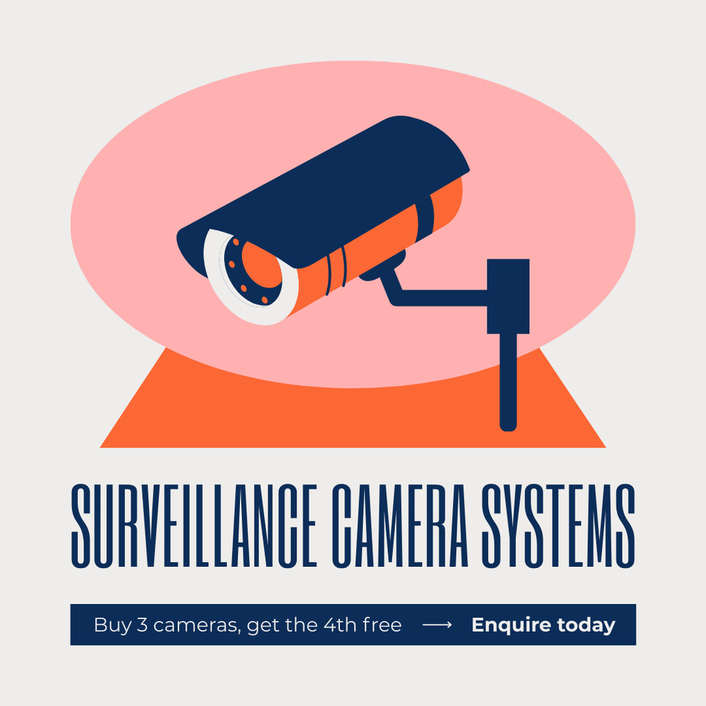 Discount on Surveillance Cameras Instagram Design Template