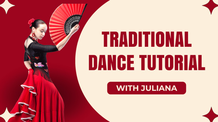 Designvorlage Anzeige einer Anleitung zum traditionellen Tanz für Youtube Thumbnail
