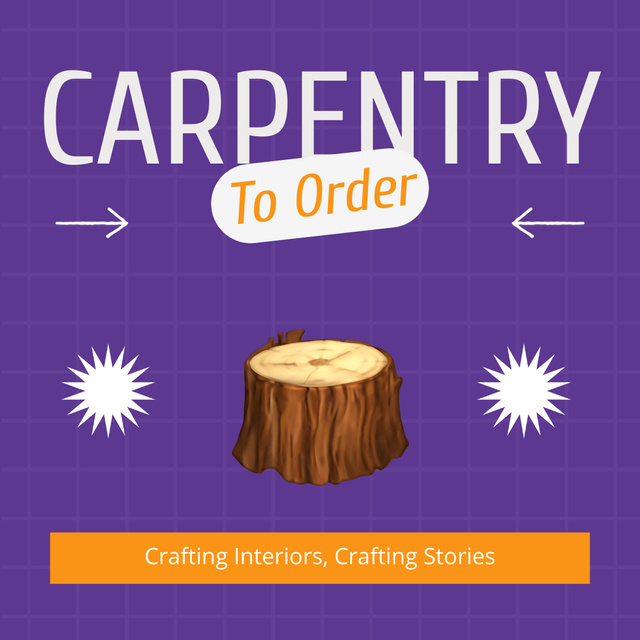 Contemporary Carpentry Service Offer With Slogan Animated Post Πρότυπο σχεδίασης