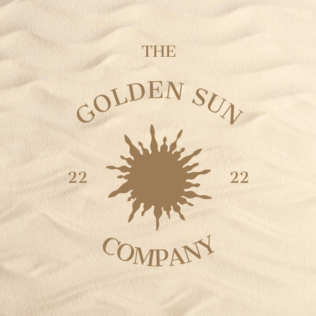 太陽をあしらった社章 Logo 1080x1080pxデザインテンプレート