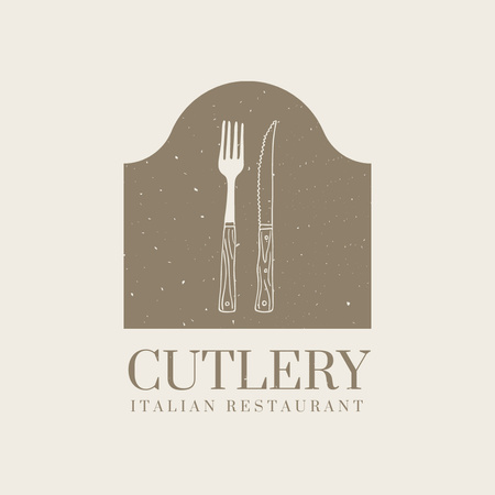 Italian Restaurant Ad with Cutlery Logo tervezősablon