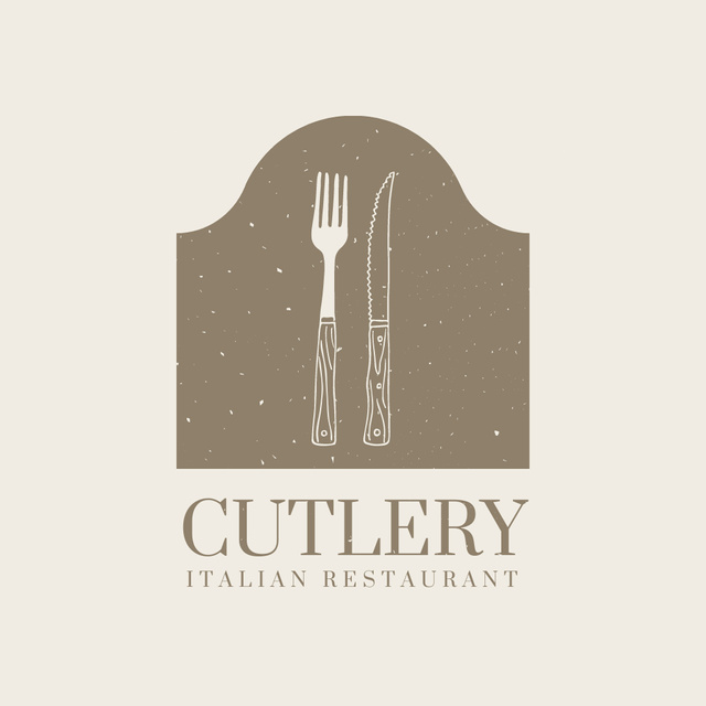 Italian Restaurant Ad with Cutlery Logo Πρότυπο σχεδίασης