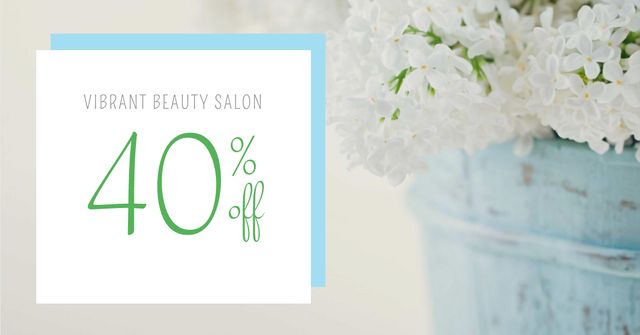 Beauty Salon Services Discount Offer Facebook AD Modelo de Design