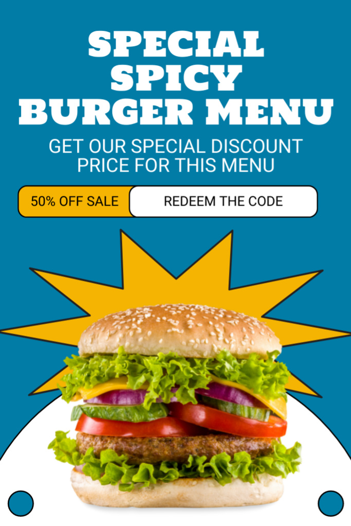 Promo of Special Spicy Burger Menu Tumblr Modelo de Design