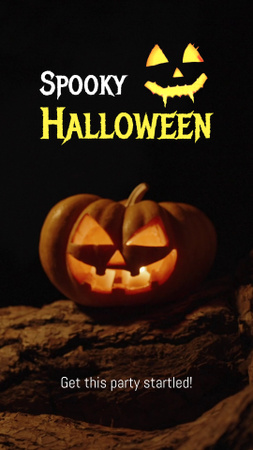 Spooky Halloween Congrats With Scary Jack-o'-lantern TikTok Video Design Template