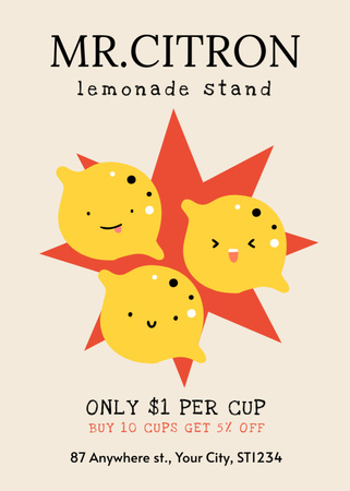 Modèle de visuel Cute Illustration With Lemonade Cups Promotion - Flayer