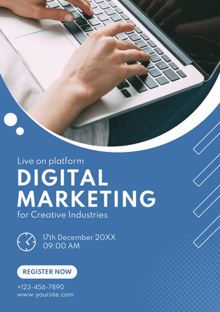 Ontwerpsjabloon van Poster van Digitale marketingservice voor creatieve bedrijven met registratie