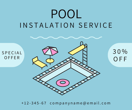 Special Offer of Pool Installation Discounts Facebook Design Template