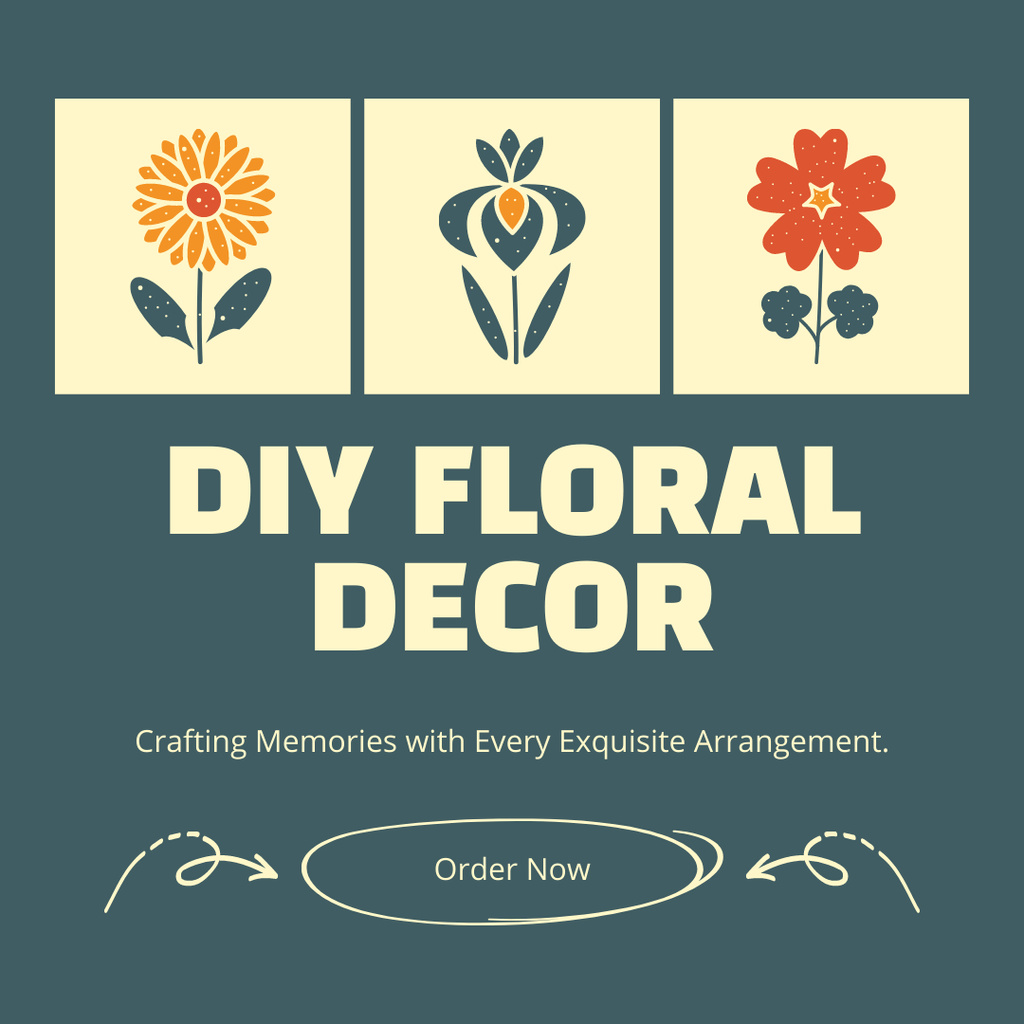 Craft Flower Design Services Instagram ADデザインテンプレート
