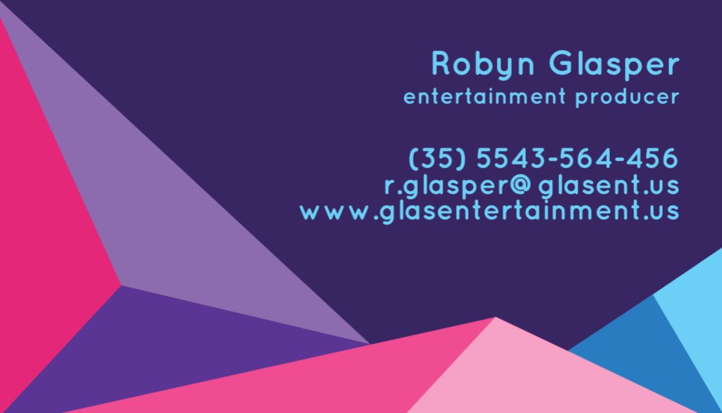 Entertainment Producer Contact Details Business Card USデザインテンプレート