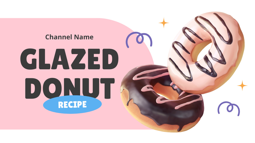 Glazed Donut Recipe Ad Youtube Thumbnail Design Template
