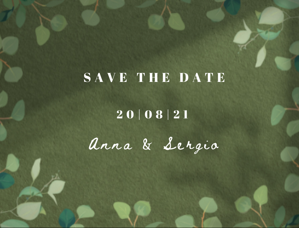 Platilla de diseño Wedding Day Announcement In Twigs Frame Postcard 4.2x5.5in