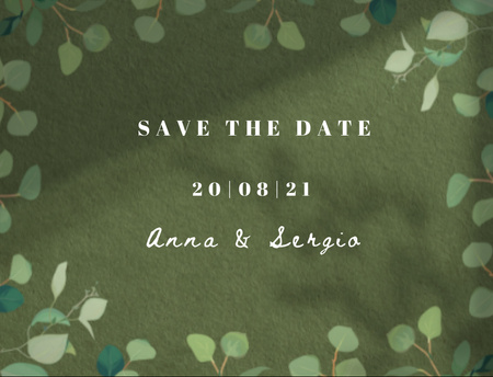 Designvorlage Wedding Day Announcement In Twigs Frame für Postcard 4.2x5.5in