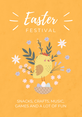 Easter Festival Announcement Flyer A5 Design Template