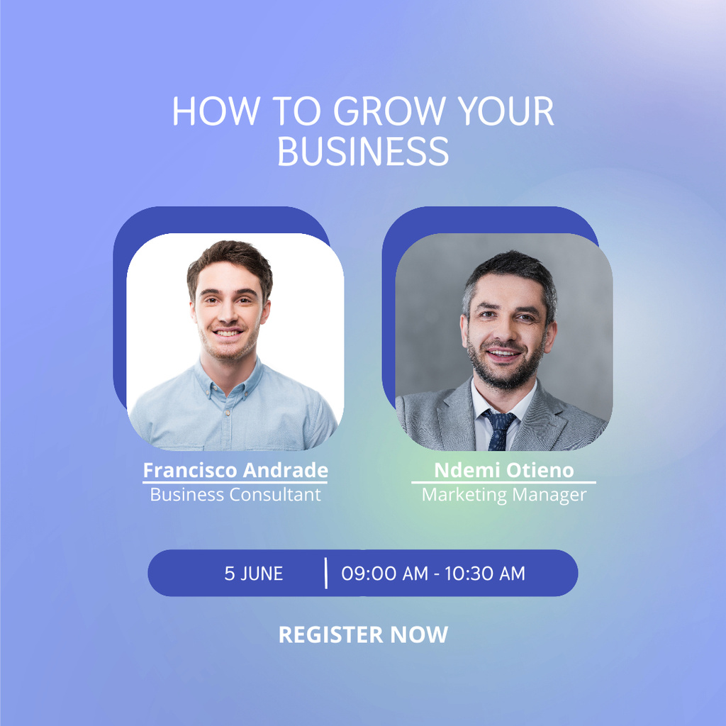 Template di design Announcement Of Webinar How To Grow Business Instagram