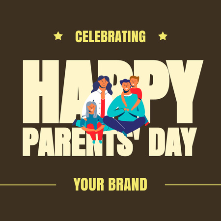 Happy Parents' Day Ad on Brown Instagram Design Template