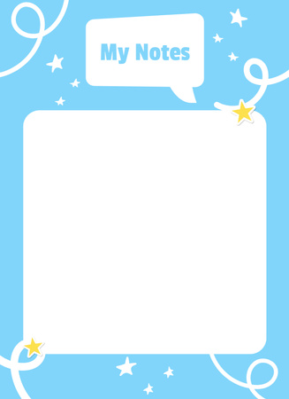 Daily Planner with Stars on Blue Notepad 4x5.5in Design Template