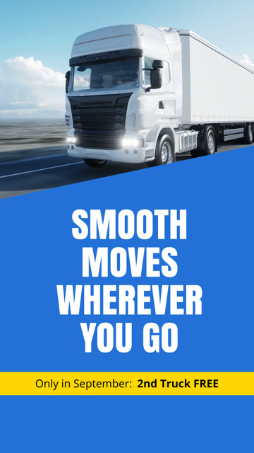 Stress-free Moving Service With Free Truck For September Instagram Video Story Tasarım Şablonu