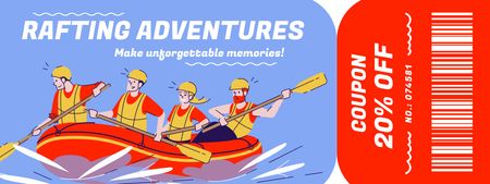 People on Rafting Coupon Design Template